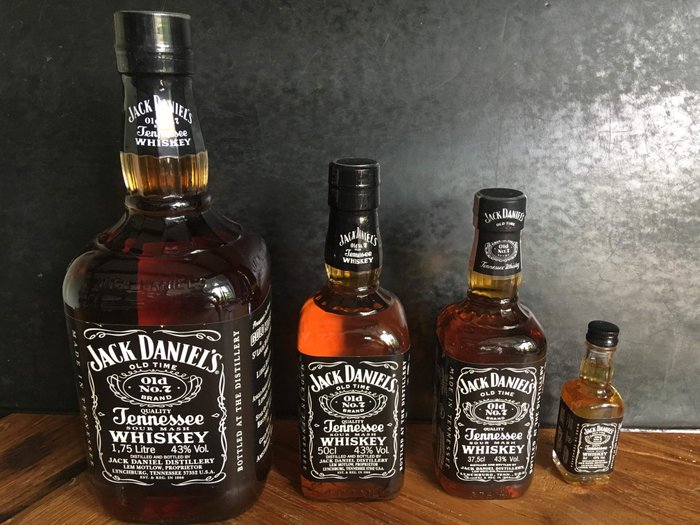 4 bottles - Jack Daniel’s Old No. 7 - 1.75L, 500ml, 375ml, 50ml 