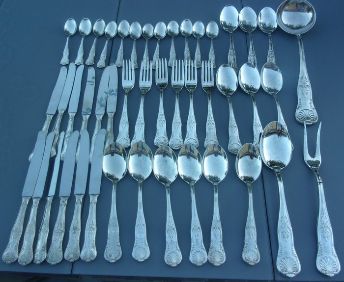 800 silver plated cutlery set - 46 pieces - Italy - Catawiki