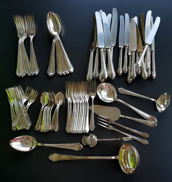 Bruckmann silver-plated cutlery for 12 persons - 90 silver-plated - 1950 - 60s - 83 pieces