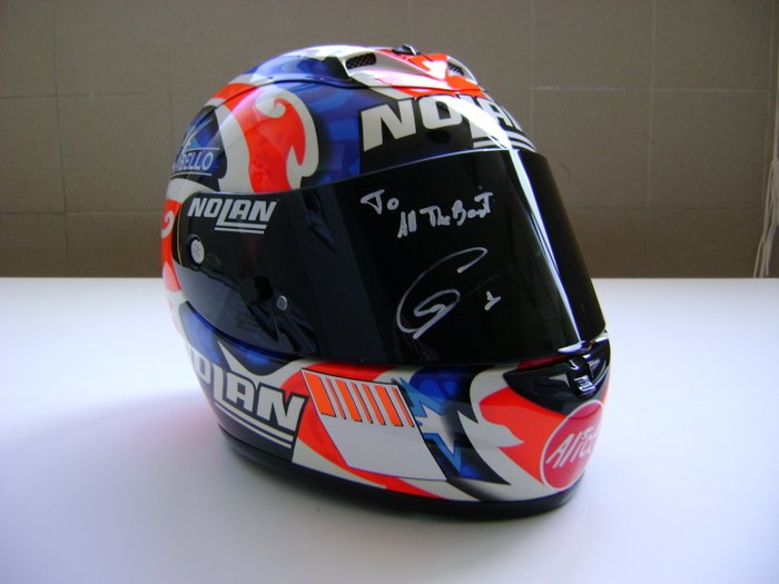 Casey Stoner’s original autographed helmet, 2007 Moto GP world champion