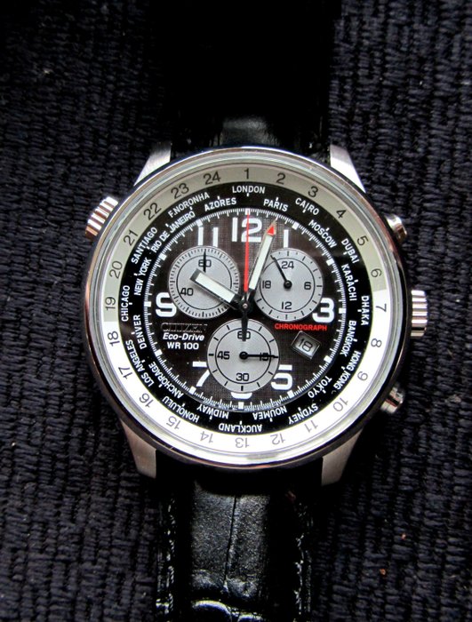 Citizen - Eco Drive World Time Chronograph  - AT0361-06E cal. H500 - 男士 - 2011至今