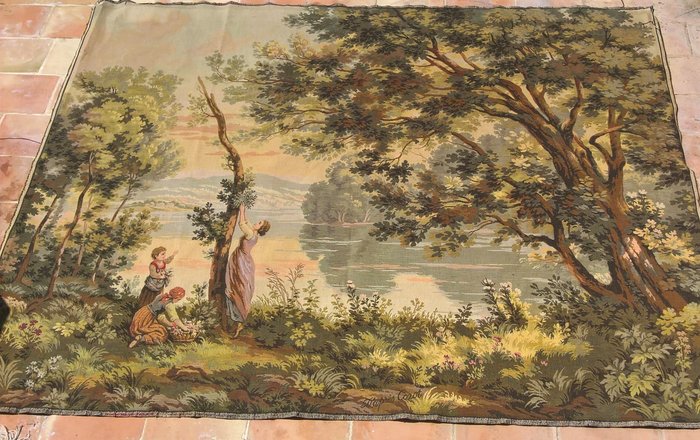 After Corot - large old goblins tapestry by Jp Aubusson style - 145 x 200 cm - France, 20th