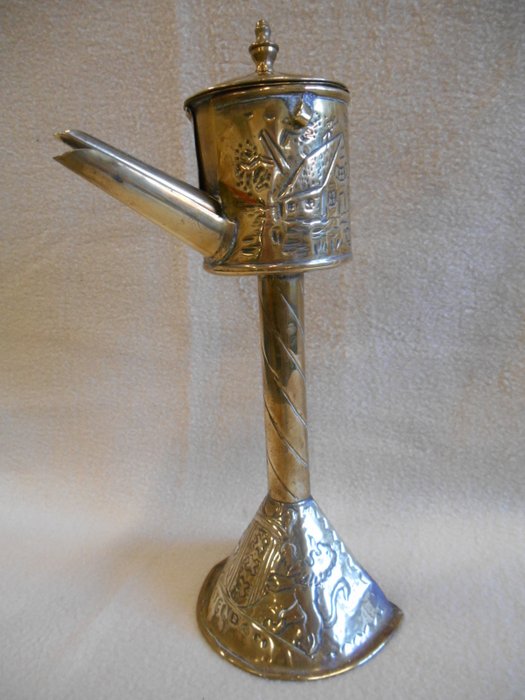 Copper oil lamp - Spout lamp - Snuiter AMSTELDAM 19th century