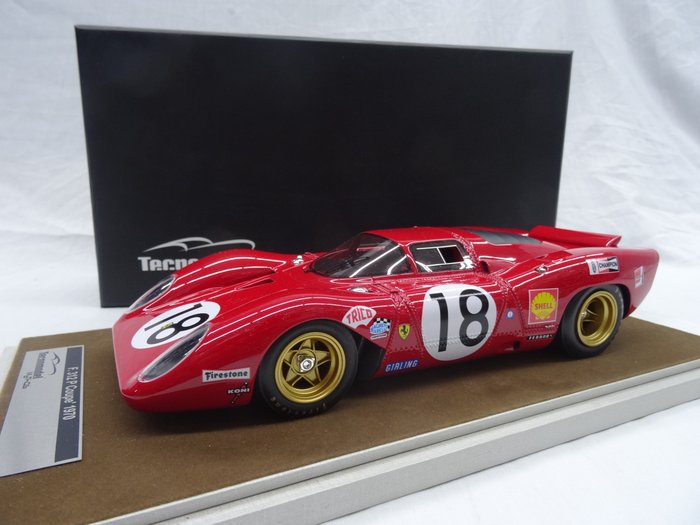 Tecnomodel - Schaal 1/18 - Ferrari 312P Coupé 1969 #18 -  - LM 24h - Drivers: Rodriguez/Piper - Limited 130 pc