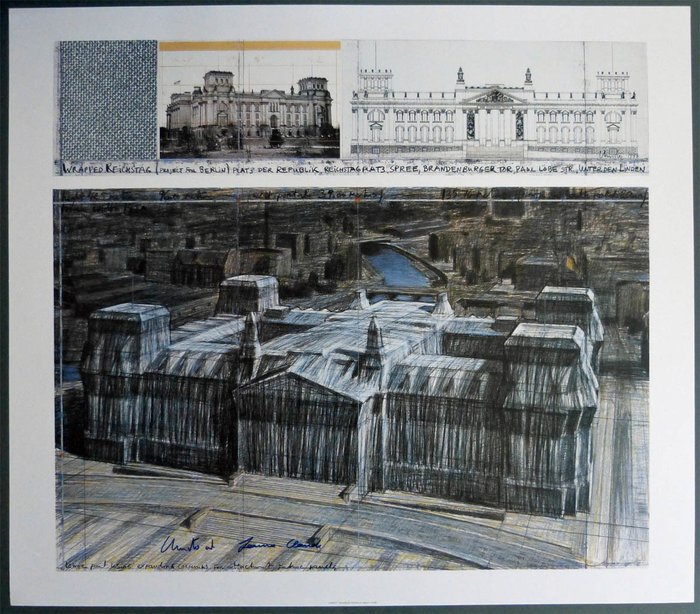 Christo & Jeanne-Claude - Wrapped Reichstag - handsigniert