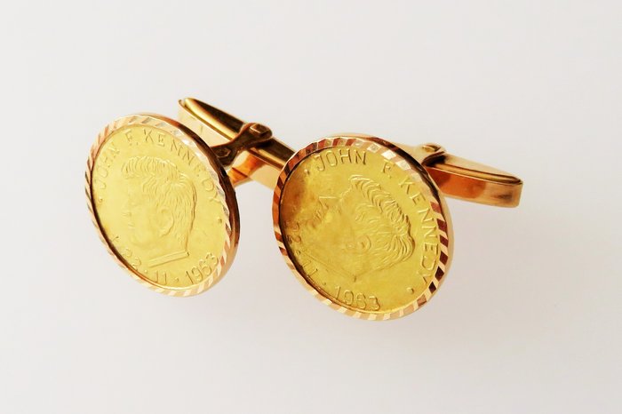 585 gold mens' cufflinks John F. Kennedy 1963