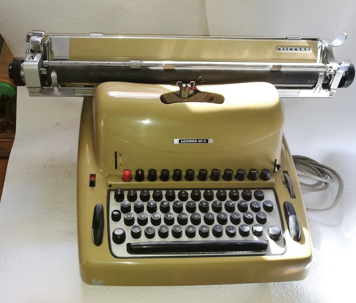 The first electric typewriter by Olivetti, the Lexikon 80 E. long carriage, designed by M. Nizzoli