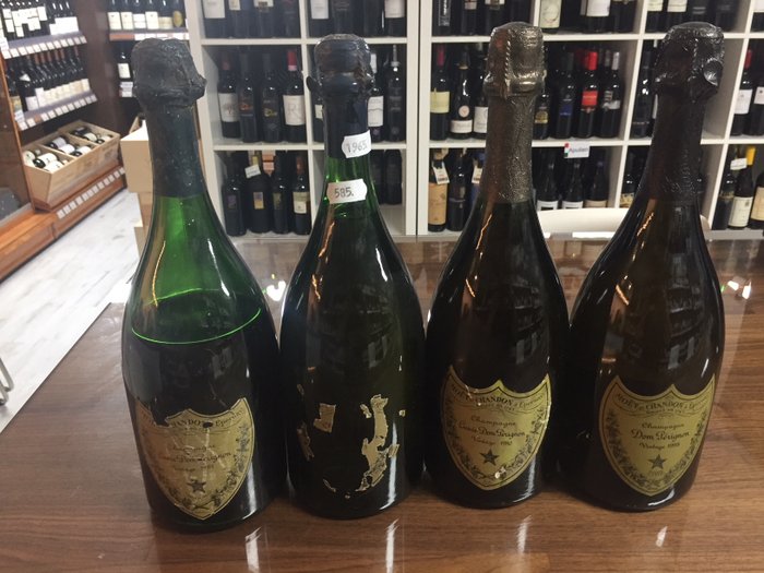 Dom Perignon Champagne Brut; 1961, 1965, 1980 & 1998 - 4 bottles