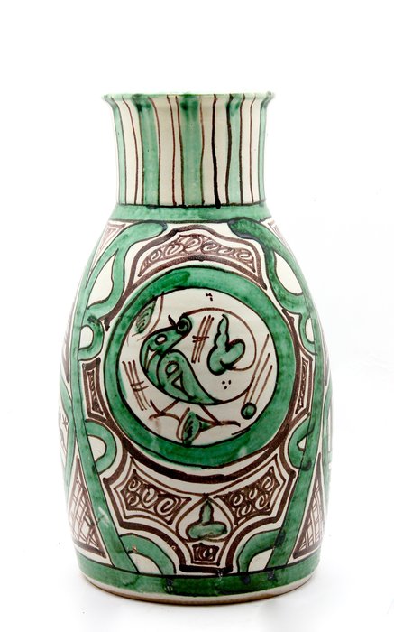 Domingo Punter - Large vase with modernist decor - signed