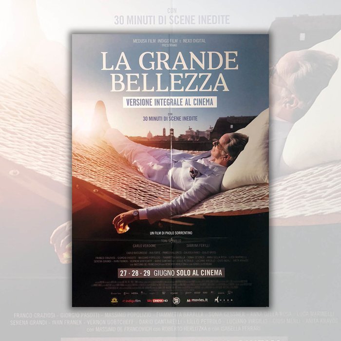 Original Film Poster La Grande Bellezza - The Great Beauty Size: 100x40 CM - Paolo Sorrentino