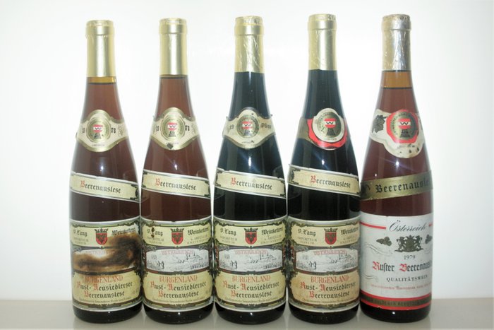 1976, 1978, 1979 Ruster Beerenauslese - Neusiedlersee - Austria - 5 bottles 0,7l in total