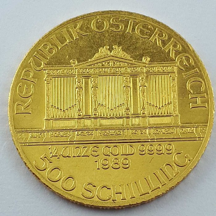 Austria - 500 Schilling 1989 Wiener Philharmoniker - 1/4 oz - Oro