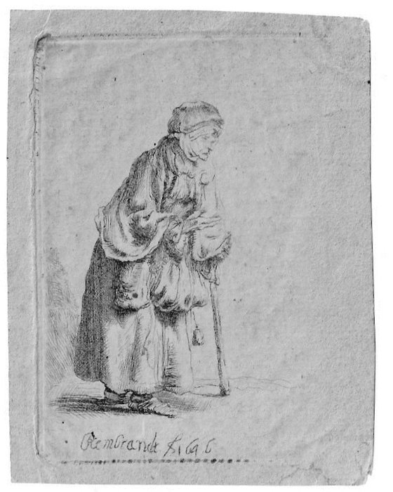 Verwonderend Rembrandt Harmensz van Rijn (1606-1669) - Oude vrouw met - Catawiki FO-75