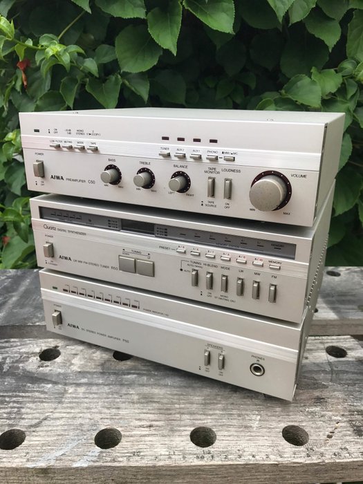 AIWA P50 C50 R50 poweramp preamplifier and tuner 