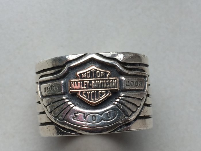 Silver / gold ring Harley Davidson 1903 - 2003