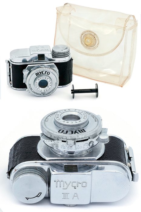 Sanwa Mycro IIIa micro spy camera subminiature with bag Japan 1950