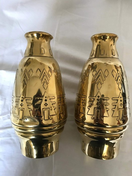 Daalderop - Set of copper Art Deco vases