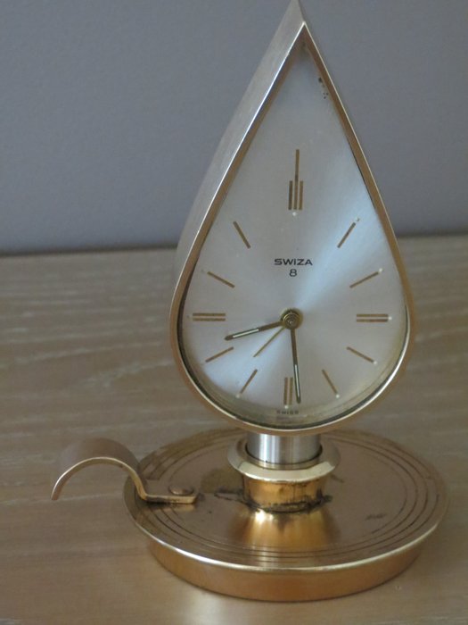Swiss clock / alarm clock - SWIZA 8 - ca. 1950