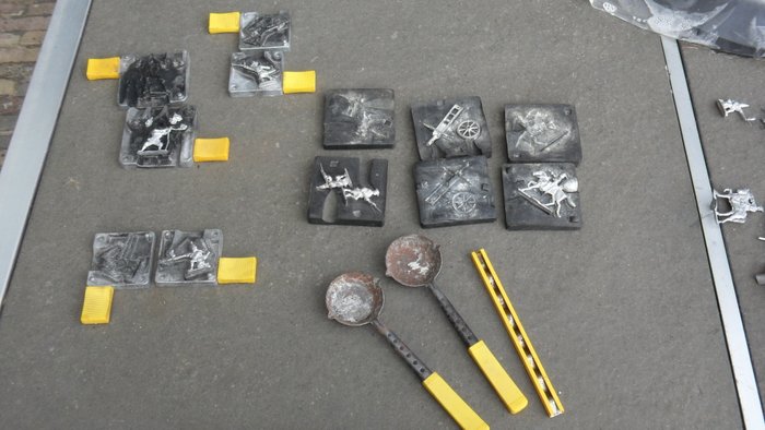 Casting moulds (metal and rubber) and Tin soldiers