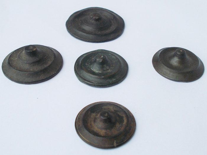 Ancient Roman Bronze Phalerae - 4,6 cm - 3,3 cm - (5)