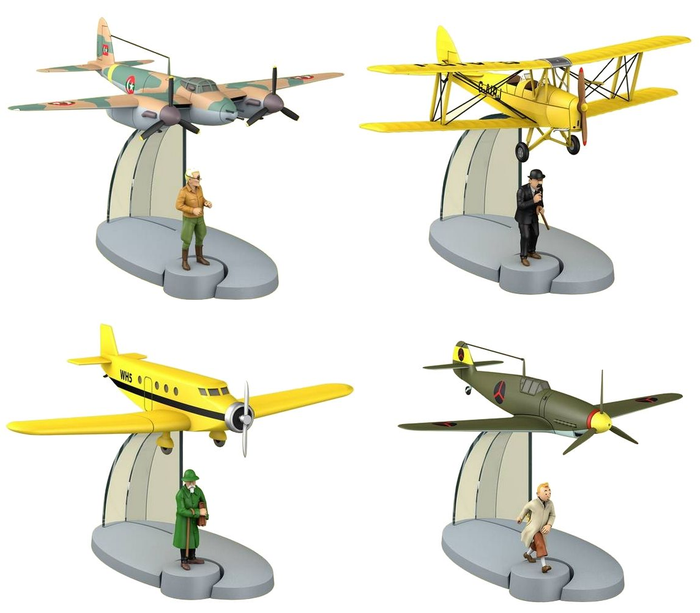 Tintin - 4 Avions Moulinsart - No. 10 + 11 + 14 + 16 - En Avion Tintin - (2014)
