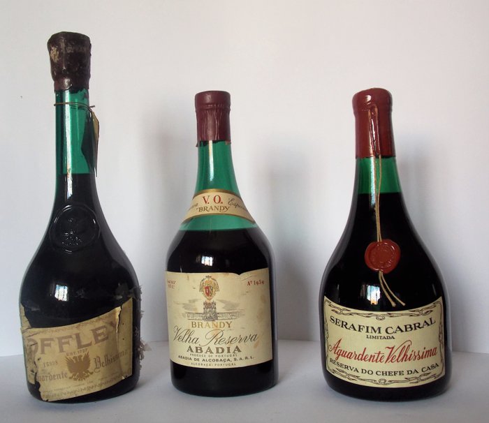 Offley Aguardente Velhissima, Albadia Brandy Velha Reserva & Serafim Cabral Reserva do Chefe da Casa - bottled 1960s-1970s