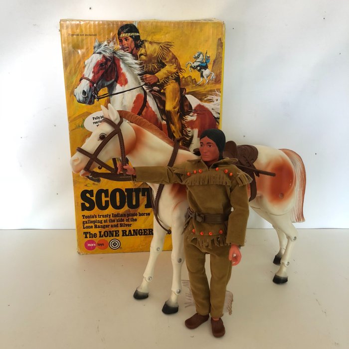 Gabriel Marx Toys - 1973 "The lone ranger rides again" Tonto + Scout in OVP