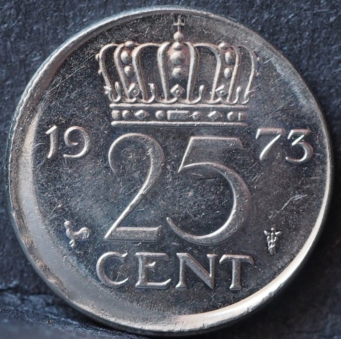 Netherlands - 25 Cent 1973 Juliana - Misslag