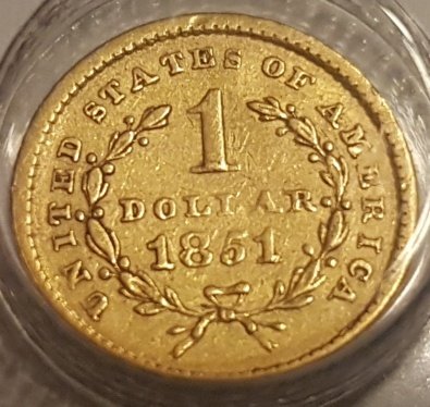 United States - 1 Dollar 1851 - Liberty Head  - Gold