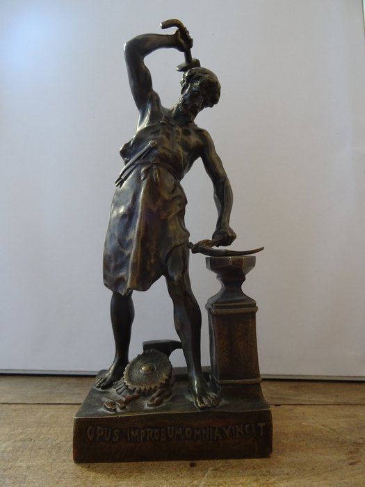 Emile Picault (1833-1915) "Le Forgeron" statue in bronze - late 19th century