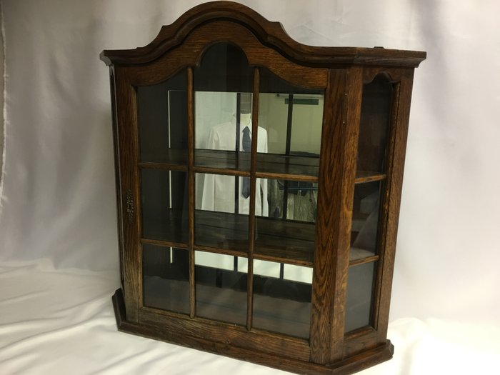 Wall Hanging Display Cabinet Oak Wood, Wooden Wall Mounted Display Cabinet