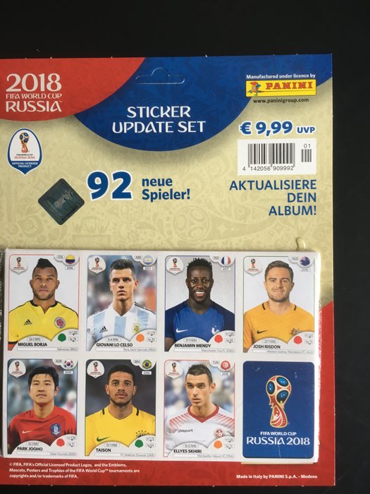 Panini World Cup 2018 Update Set 96 Stickers 