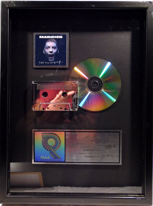 Rammstein - Sehnsucht  - US RIAA Sales Music CD Record Award platinum record (  golden Schallplatte )