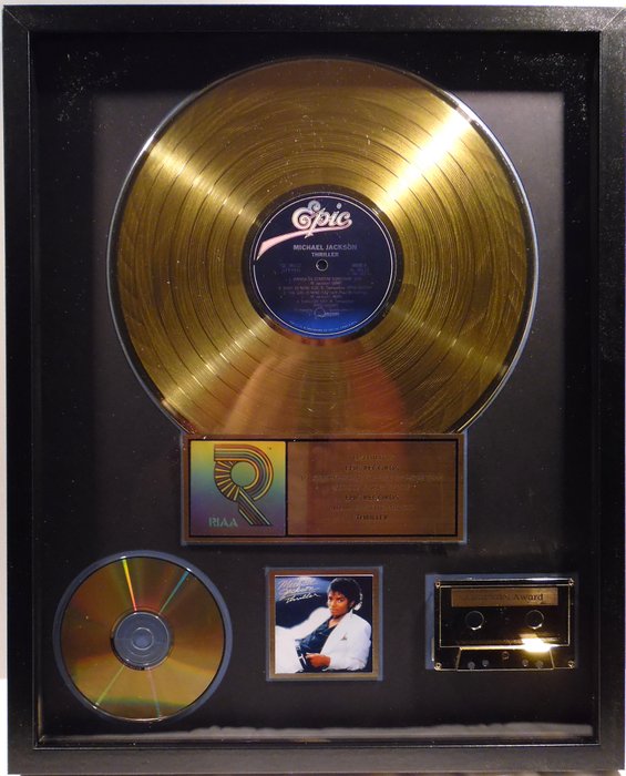 Michael Jackson - Thriller - real US RIAA Gold Award goldene Schallplatte - original Sales Music Record Award ( Golden Record )