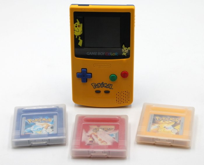 Limited Edition Nintendo Gameboy Color Pokemon Pikachu Edition Console + Pokemon Yellow, Blue & Red