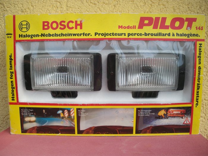 Nebelscheinwerfer - BOSCH-PILOT 145-Set für Oldtimer-1970er Jahre - 1960-1980 (2 Objekte) 