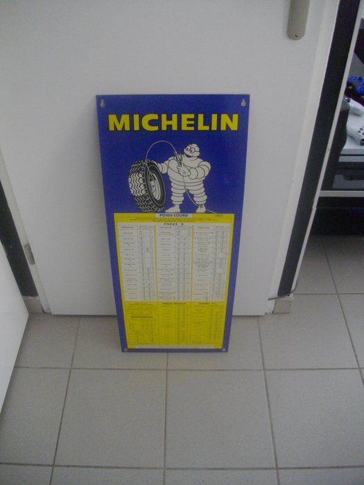 Old plate - Michelin tire pressure chart - 1967 - France ...