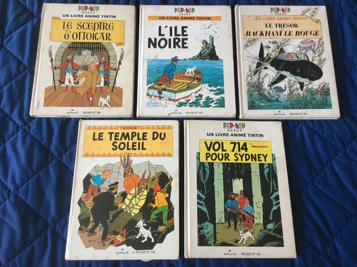 Tintin - 5x Pop-Hop albums Hallmark - 精装 - 第一版 - (1969/1971)