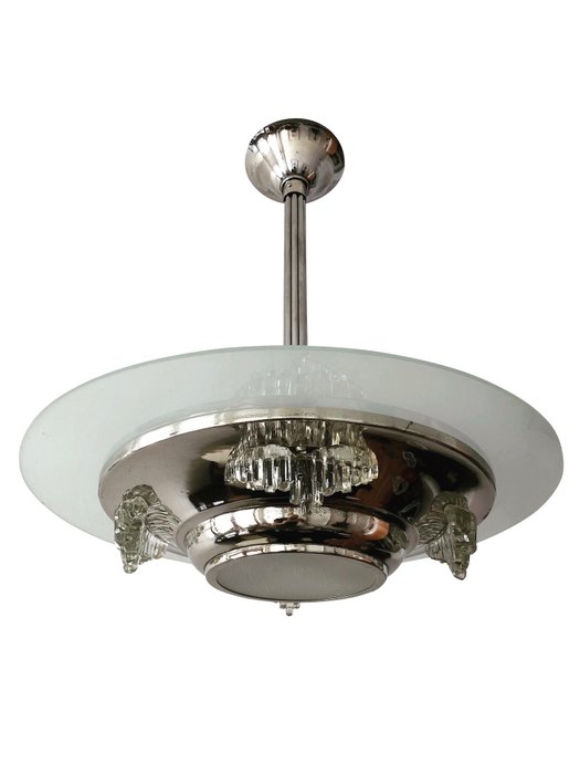 Round Art Deco Ceiling Lamp With Glass Waterfalls Catawiki