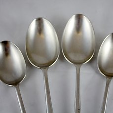 ELKINGTON Plate English Silverplate Set of 6 Coffee Spoons 5 1/4" Teaspoons s 