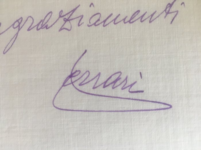 hand signed card - Enzo Ferrari autograph (1 items)