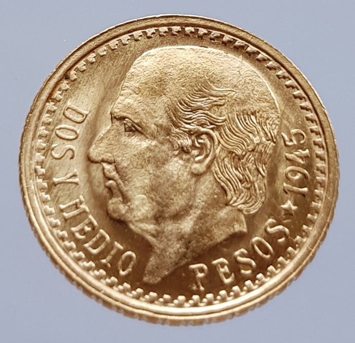 墨西哥 - 2.5 Peso 1945 - 金色