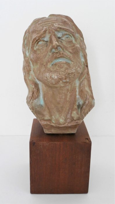 René Gourdon - "Kristus i dödsångest" skulptur - patinerad sten