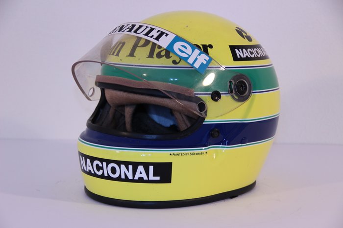 Ayrton Senna- Lotus Renault - multiple race worn - early race helmet