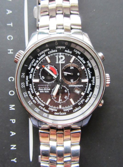 Citizen - Eco Drive Pilots World Time Chronograph - AT0361- 57E H500 - Heren - 2011-heden