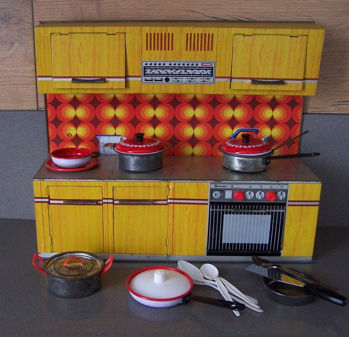 Vintage - West-Duitsland Toy Tin Kitchen Bauknecht gemaakt door Schopper - Jaren '50