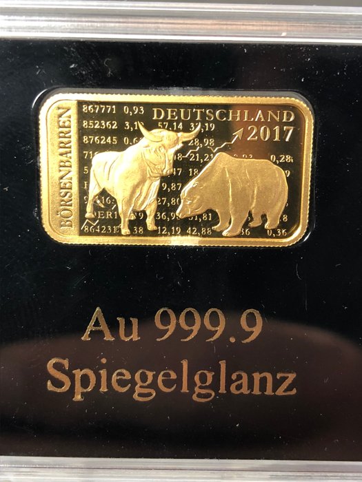 Germany - 10 grams 999.9 gold / gold bullion - trading bullion Bull & bear 2017 - limited to 1,000 pieces