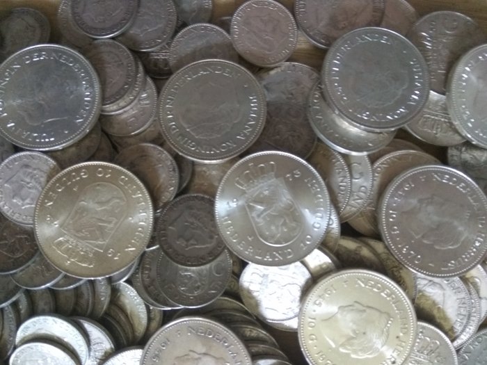 Nederland. Juliana (1948-1980). 1 + 2½ + 10 Gulden (1 kilo bruto zilver)