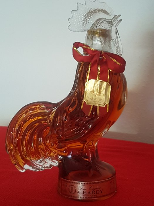 Fine cognac A.Hardy, rooster bottle, Godiva bottled 1980s