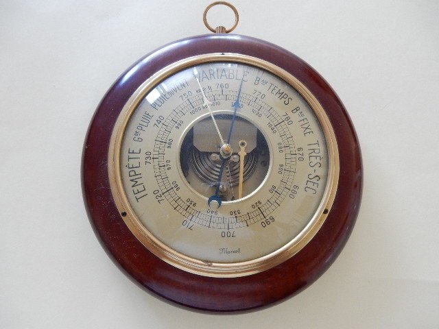MAXANT - Very beautiful and authentic large aneroid barometer collection - in solid mahogany  - France